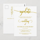 Uitgesteld Huwelijksdatum Update Aankondiging Goud Briefkaart (Voorkant / Achterkant)