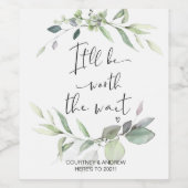 Uitgesteld huwelijksgeschenk Het wachten waard voo Wijn Etiket (Enkel label)