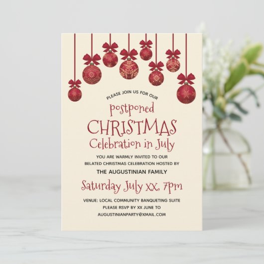 Uitgesteld kerstfeest in juli kaart (Staand voorkant)