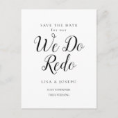 Uitgesteld Save the Date We Do Redo Script Photo Briefkaart (Voorkant)