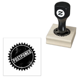 UITGESTELD Tekst Zon Logo Jet Zwarte Inktkleur Uni Rubberstempel
