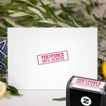 Uitgesteld tot datum Zelfinking Rubberstempel