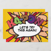 Uitgesteld Verander de datum Fun Comic Book Save The Date (Voorkant / Achterkant)