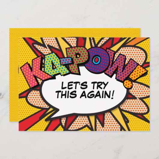 Uitgesteld Verander de datum Fun Comic Book Save The Date (Voorkant / Achterkant)