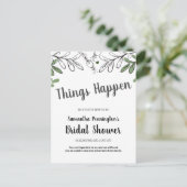 Uitgesteld Vrijgezellenfeest grillige wijnstokken  Uitnodiging Briefkaart (Staand voorkant)