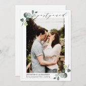 Uitgesteld Wijzig de datum Eucalyptus Trouwfoto Aankondiging (Voorkant / Achterkant)