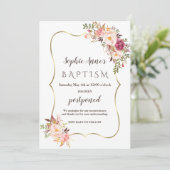 Uitgestelde Aankondiging Blush Roze Bloem Doop (Staand voorkant)