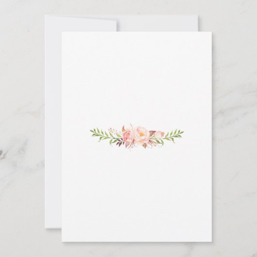 Uitgestelde Aankondiging Blush Roze Bloem Doop (Achterkant)