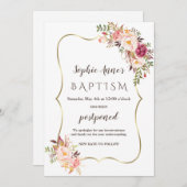 Uitgestelde Aankondiging Blush Roze Bloem Doop (Voorkant / Achterkant)