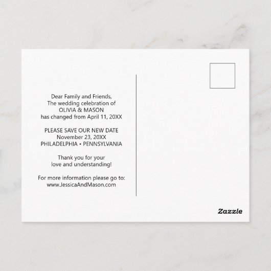 Uitgestelde aankondiging Briefkaart (Achterkant)