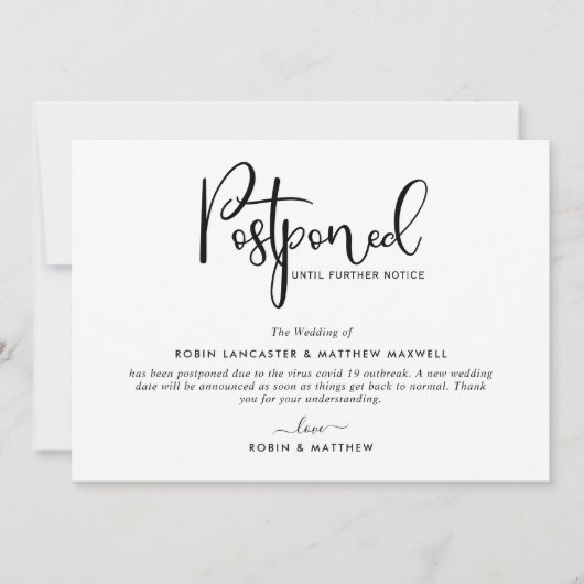 Uitgestelde aankondiging gebeurtenis, moderne kaar (Voorkant)