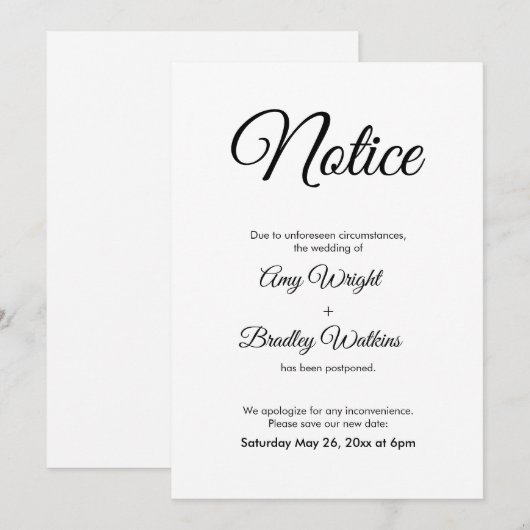 Uitgestelde aankondiging huwelijk legant (Voorkant / Achterkant)