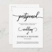Uitgestelde aankondiging huwelijk legante kalligra briefkaart (Voorkant / Achterkant)