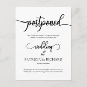 Uitgestelde aankondiging huwelijk legante kalligra briefkaart (Voorkant)