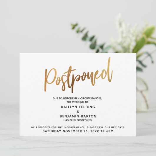 Uitgestelde aankondiging van de huwelijksband Gold (Staand voorkant)