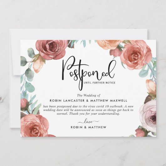 Uitgestelde Aankondiging van Evenement Stof Blauw  (Voorkant)