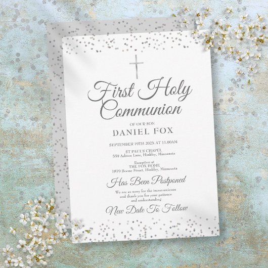 Uitgestelde Aankondiging Zilver Eerste Heilige Com