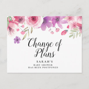 Uitgestelde baby shower bloem waterverf briefkaart