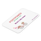 Uitgestelde Baby shower met nieuwe datum en RSVP Magneet (Linkerzijde)