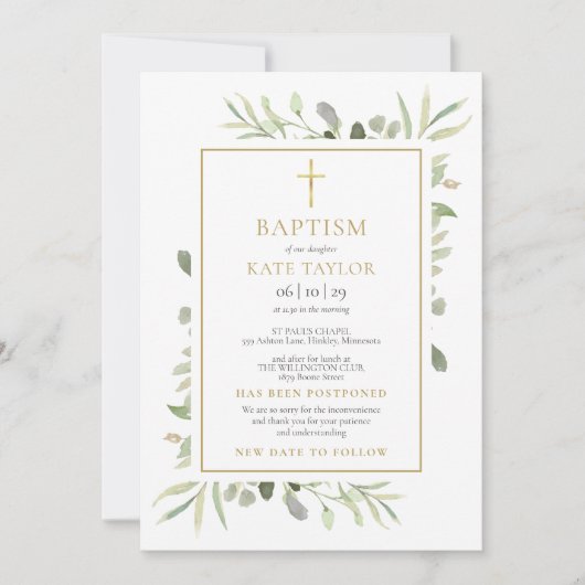 Uitgestelde bekendmaking Floral Baptism Christenin Kaart (Voorkant)