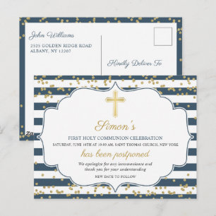 Uitgestelde bekendmaking Gold Blue First Community Briefkaart