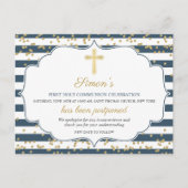 Uitgestelde bekendmaking Gold Blue First Community Briefkaart (Voorkant)