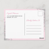 Uitgestelde bekendmaking Roze Floral eerste medede Briefkaart (Achterkant)