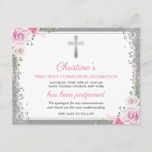 Uitgestelde bekendmaking Roze Floral eerste medede Briefkaart