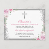 Uitgestelde bekendmaking Roze Floral eerste medede Briefkaart (Voorkant)