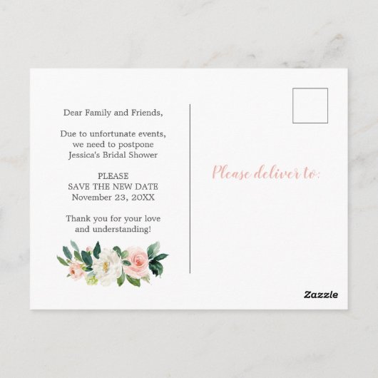 Uitgestelde Briefkaart voor bekendmaking Vrijgezel (Achterkant)