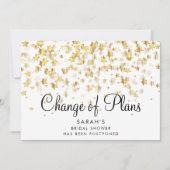 Uitgestelde Bruidsfeest Datum Wijziging Gouden Ste Save The Date (Voorkant)