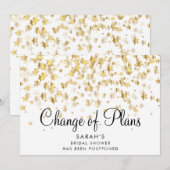 Uitgestelde Bruidsfeest Datum Wijziging Gouden Ste Save The Date (Voorkant / Achterkant)