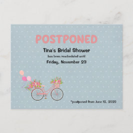 UITGESTELDE Bruidsfeest Fiets- en Bloemenstippen Uitnodiging Briefkaart