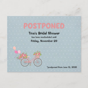 UITGESTELDE Bruidsfeest Fiets- en Bloemenstippen Uitnodiging Briefkaart