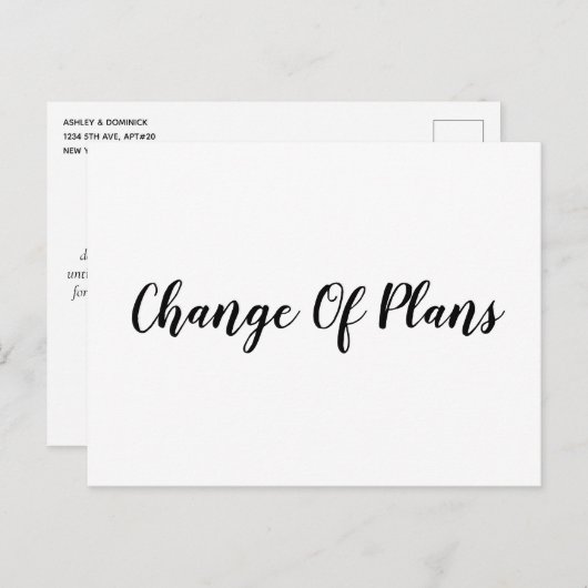 Uitgestelde bruiloft aankondigingskaart (Voorkant / Achterkant)