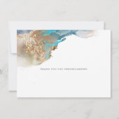 Uitgestelde bruiloft Blauwgroen en Gold Abstract Kaart (Achterkant)