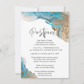 Uitgestelde bruiloft Blauwgroen en Gold Abstract Kaart (Voorkant)