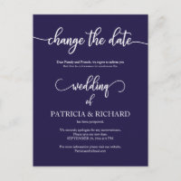 Uitgestelde bruiloft Cheap Elegant Navy Blue