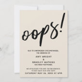 Uitgestelde bruiloft Cream "Oeps!" Mededeling Kaart (Voorkant)