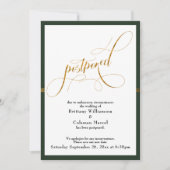 Uitgestelde bruiloft Elegante Groene & Gouden Stre Kaart (Voorkant)