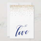 Uitgestelde bruiloft Gold Confetti Navy Nieuwe Dat Kaart (Achterkant)