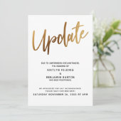 Uitgestelde bruiloft Goud Update Aankondiging (Staand voorkant)