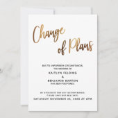 Uitgestelde Bruiloft Goud Verandering van Plannen  Kaart (Voorkant)