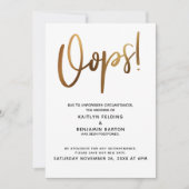 Uitgestelde Bruiloft Gouden Humor Oeps! Kaart (Voorkant)