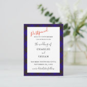 UITGESTELDE BRUILOFT Home Hume Clan Tartan Plaid Briefkaart (Staand voorkant)