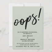 Uitgestelde bruiloft humoristische "Oeps!" aankond Kaart (Voorkant)