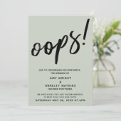 Uitgestelde bruiloft humoristische "Oeps!" aankond Kaart (Staand voorkant)