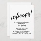 Uitgestelde bruiloft humoristische "Whoops!" aanko Kaart (Voorkant / Achterkant)