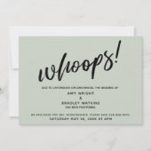 Uitgestelde bruiloft humoristische "Whoops!" Sage  Kaart (Voorkant)