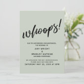 Uitgestelde bruiloft humoristische "Whoops!" Sage  Kaart (Staand voorkant)
